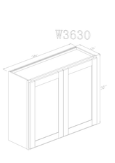 Wall 36" - Blue Shaker 36 Inches Wall Cabinet